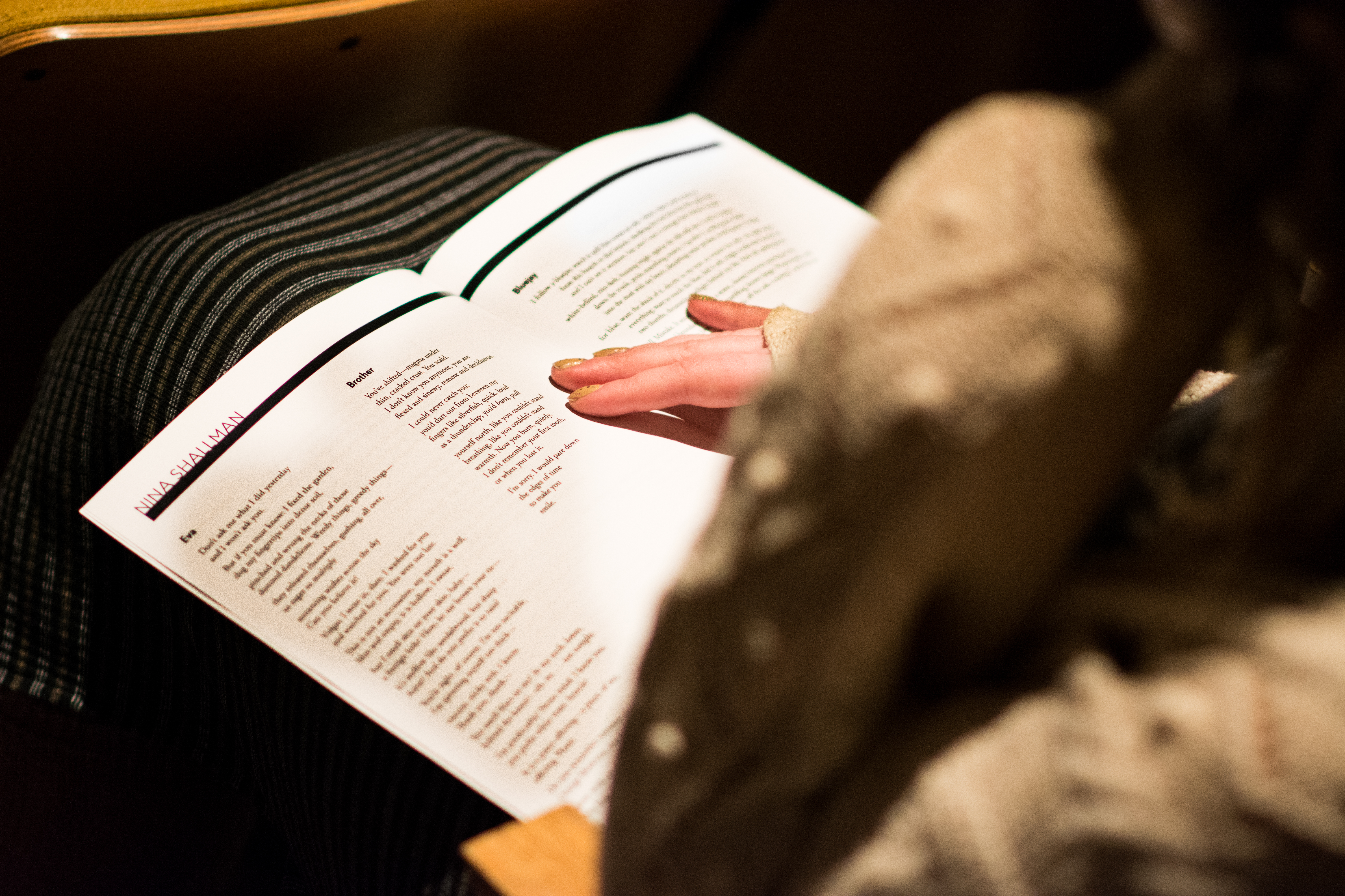 Photo of the inside pages of a PoetryFest booklet